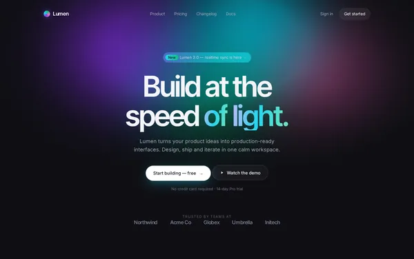 Aurora gradient hero