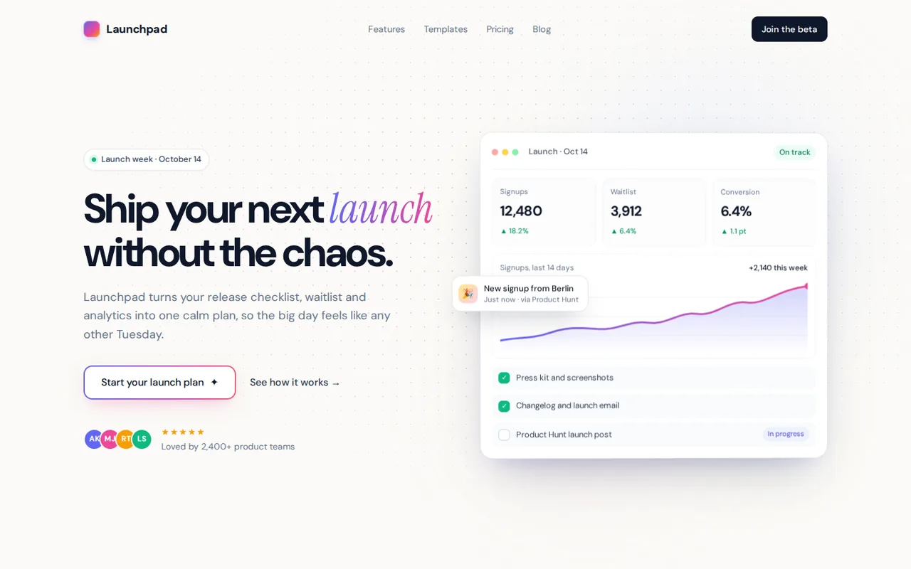 Typewriter launch hero